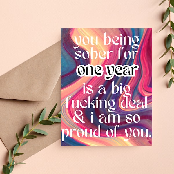 Tarjeta de un año de sobriedad: ¡Un regalo de aniversario increíble!