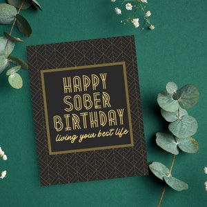 Happy Sober Birthday Card Recovery Birthday Card Sobriety Birthday Card ...