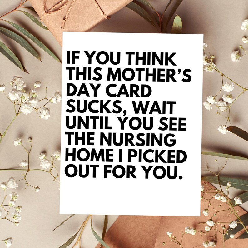Funny Mothers Day Card, Sarcastic Snarky Gift for Mom from Daughter or Son, Bonus Mom Gift, Presents for Mom, Inappropriate Cards Sassy image 2