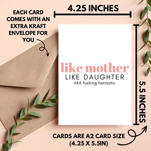 Snarky Mother's Day Card, Like Mother Like Daughter, Mothers Day Card, Funny Mothers Day Card from Daughter, Mother Daughter Card image 4