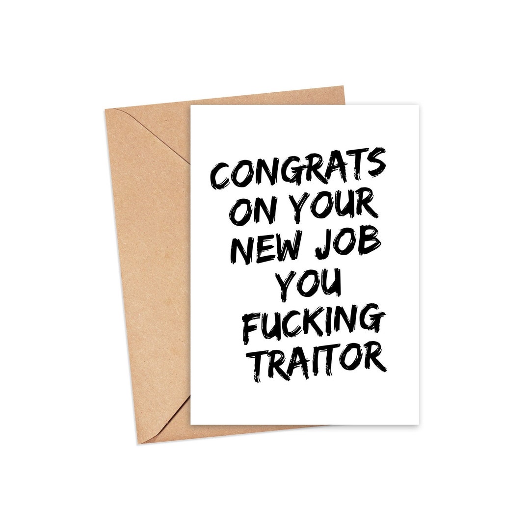Congrats New Job Card Funny New Job Card Card Funny - Etsy