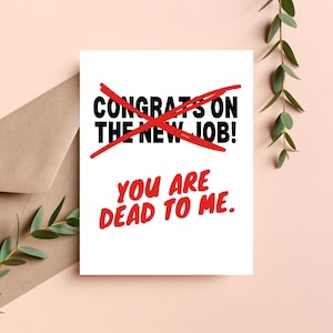 Cadeau de départ d'un collègue, carte de nouvel emploi amusante, au revoir collègue, cadeau de départ de son travail pour lui, cadeau de départ pour elle, adieu patron directeur