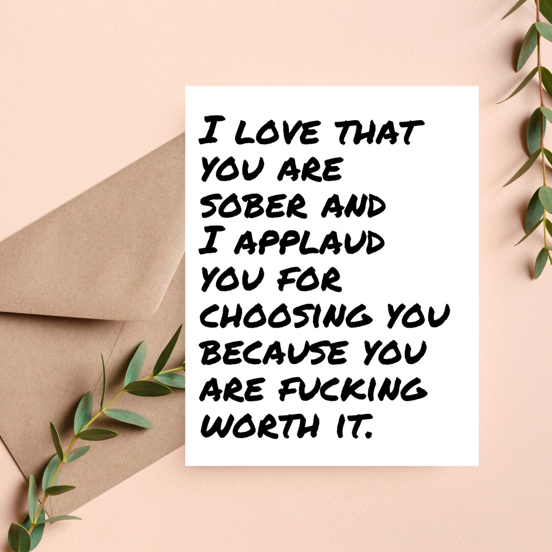 Sober Support Card Sobriety Gifts for Men Sobriety Card for Sober Loved