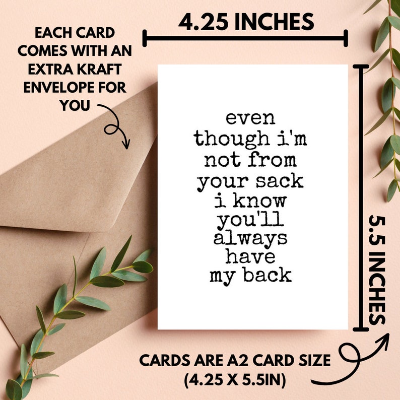 Stepfather Father's Day Card | Stepdad Fathers Day Card | Step Dad Fathers Day Gift | Bonus Dad Fathers Day | Hilarious Father's Day Cards image 3