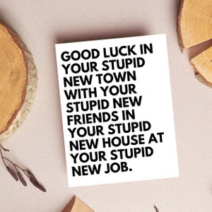 Cadeau d'adieu Carte d'adieu amusante Cadeaux de départ Carte hilarante offensante et inappropriée pour un ami Cartes grossières et sarcastiques