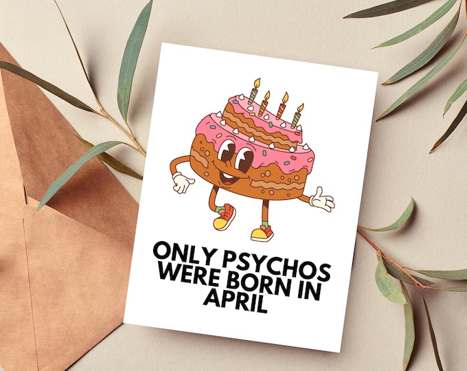 April Birthday Card, Taurus Gift, Aries Gifts, Rude Birthday Card, Funny Birthday Card, Offensive Birthday Card, Inappropriate, Zodiac Gifts