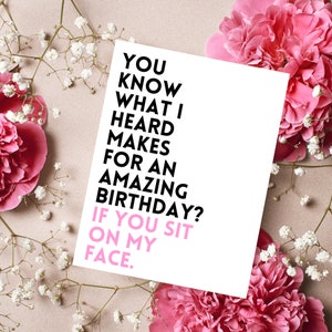 Raunchy Birthday Card for Her Dirty Birthday Card for Girlfriend or ...