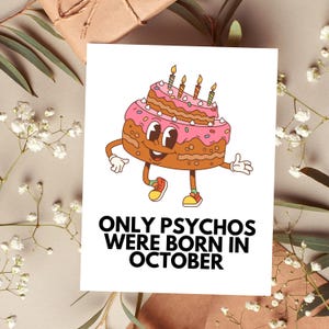 Carte d'anniversaire drôle d'octobre Cadeaux balance Cadeaux scorpion sarcastique grossier insulte offensant cadeau inapproprié pour un ami effrayant saison automne