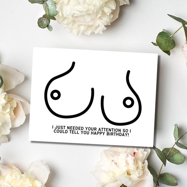 Inappropriate Birthday Cards | Snarky Birthday Card | Funny Birthday Card for Best Friend | Tits Birthday Card | Adult Birthday Cards