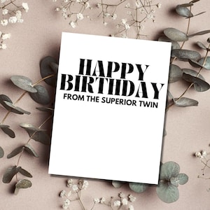 carte d'anniversaire jumelle | Cadeau d'anniversaire pour soeur jumelle | Cartes d'anniversaire pleines d'esprit | Cadeau d'anniversaire frère jumeau | Cadeau d'anniversaire de jumeaux |