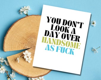 Birthday Card for Husband, Boyfriend Birthday Card, Birthday Card for Him, Husband Birthday Gift, Handsome AF, Birthday Gift for Men