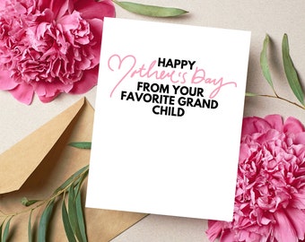 Tarjeta del Día de la Madre para la abuela / Regalo del Día de la Madre de un nieto / Tarjeta del Día de la Madre para la abuela / Feliz Día de la Madre, abuela