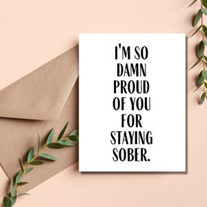 Cadeau de sobriété pour homme, carte de voeux sobre, cadeau de récupération AA pour femme, cadeaux d'anniversaire de sobriété pour 1 an, carte de célébration sobre