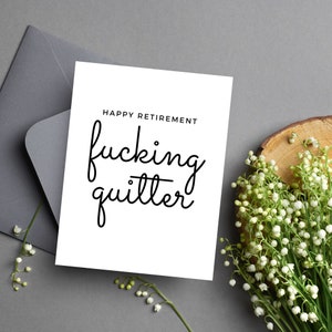 Carte de retraite sarcastique | Carte de retraite pleine d'esprit | Carte de retraite snarky | Carte de retraite hilarante | Carte de retraite pour collègue