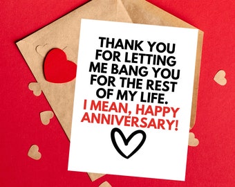 Raunchy Anniversary Card for Husband or Wife, Anniversary Gift for Husband or Wife, Snarky Anniversary Gift, Dirty Anniversary, Sexy Gift