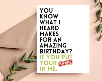 Raunchy Birthday Card for Boyfriend or Husband | Dirty Birthday Cards | Naughty Birthday Card for Him | Boyfriend Birthday Card