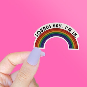 Sounds Gay Im In, Gay Pride Sticker, Gay Stickers, Queer Stickers, Funny Stickers Adult, Pride Sticker Lesbian, Self Love Sticker,