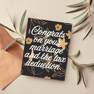 Cadeau de mariage drôle pour les jeunes mariés, carte de mariage de félicitations sarcastique, carte de mariage de félicitations, couple de jeunes mariés, félicitations pour l'anniversaire de mariage