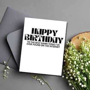 Carte d'anniversaire drôle de rencontre pour petit ami | Carte d'anniversaire petite amie | Carte d'anniversaire de rencontre en ligne | Carte d'anniversaire de petit ami |