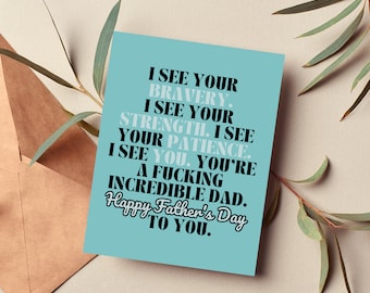 1st Fathers Day Card, Funny Fathers Day Gift from Girlfriend, Fathers Day Card from Wife, First Time Dad, Happy Fathers Day, Card for Dad
