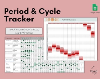 Period Tracker | Menstrual Cycle Tracker | Symptom Tracker | Digital Period Tracker | Google Sheets Tracker | Printable | Period Journal