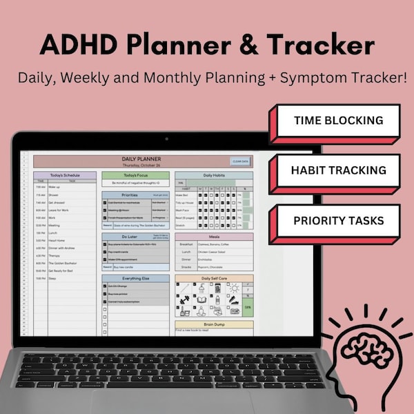 ADHD Planner & Tracker | Google Sheets Template