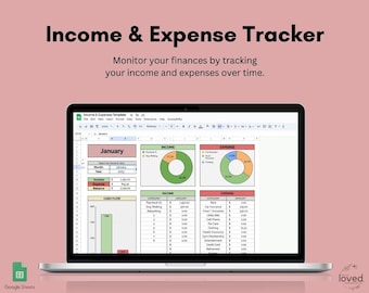 Income & Expense Tracker | Google Sheets Template | Income Tracker | Expense Tracker