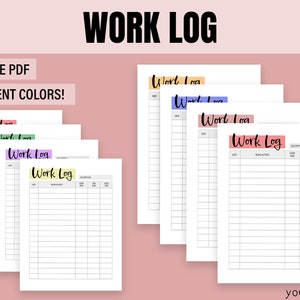 Work Log Template | Printable Work Log | Printable 8.5x11” Work Log Template | Instant Download | PDF Download
