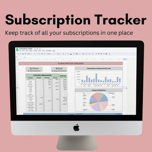 Subscription Tracker | Google Sheets Template | Budgeting Template