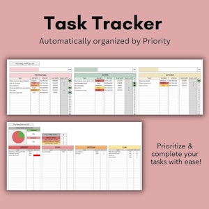 Task Tracker | Google Sheets Template | To Do List | Task Tracker Template | Task Manager | Task List Template