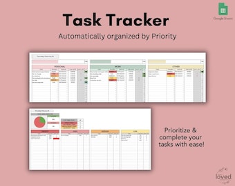 Task Tracker | Google Sheets Template | To Do List | Task Tracker Template | Task Manager | Task List Template