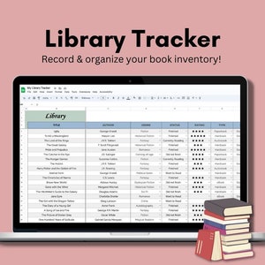 Tracker biblioteca/modello Fogli Google/registro libri/registro biblioteca/registro letture