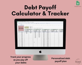 Debt Payoff Calculator & Tracker | Google Sheets Template | Debt Snowball Calculator | Debt Payoff Tracker