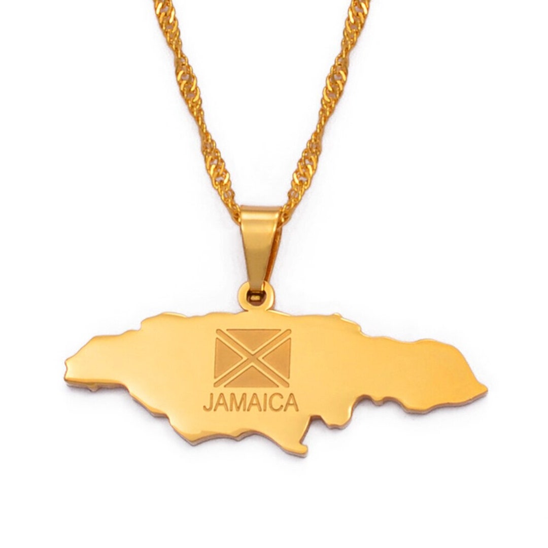 Jamaica Flag Necklace Etsy