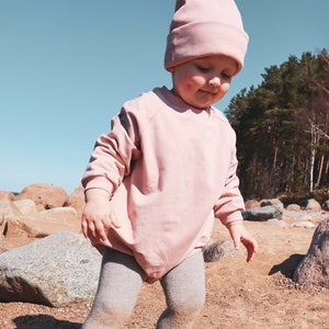 Pink Baby Sweatshirt Romper / Bubble Romper / Cotton sweatshirt onesie /  Newborn Sweatshirt Bubble Romper baby / Clothing gifts for babies