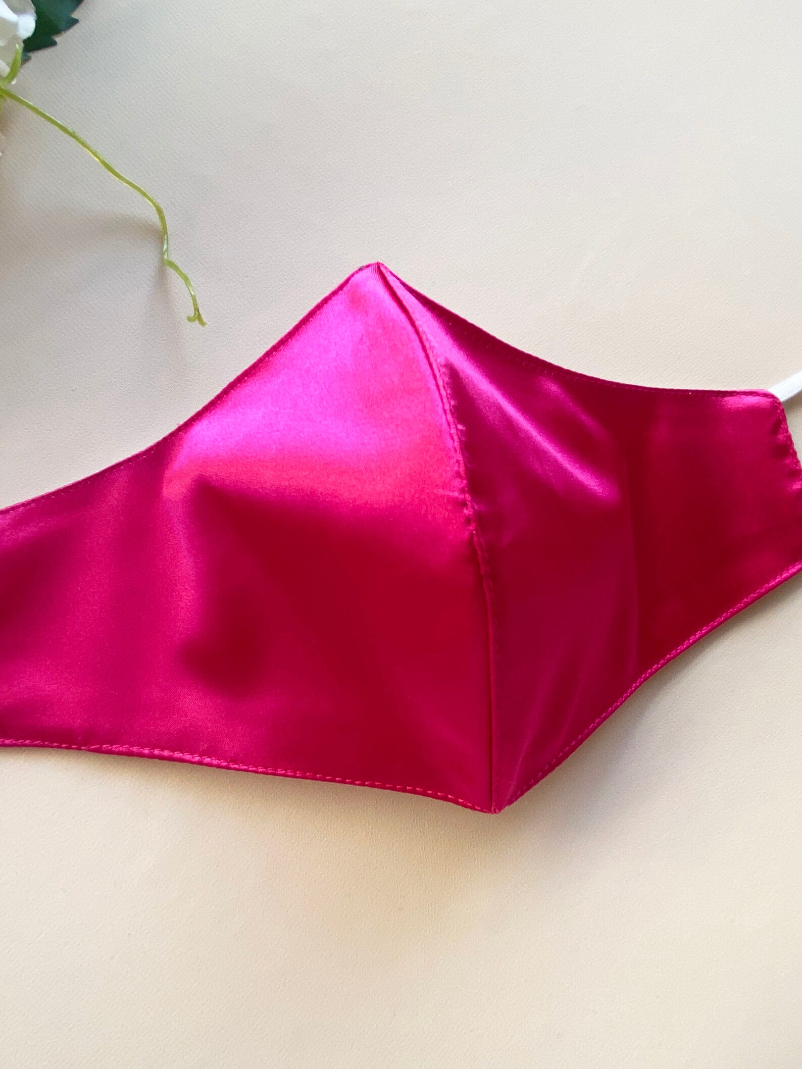 Hot Pink Mask Triple Face Mask Satin Face Mask Washable Face Mask Bridesmaid Face Mask Luxury