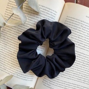 Black scunchie Scrunchie pack Hair accessories Ponytail holder Hair ties Gift for her Prom gift Colorful scrunchy Women