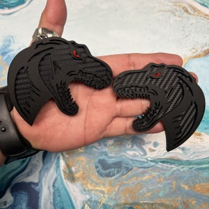 Fender Badges | Raptor Dinosaur Matte Premium with Red Eye |2 BADGES| Angry Aggressive Car Badge
