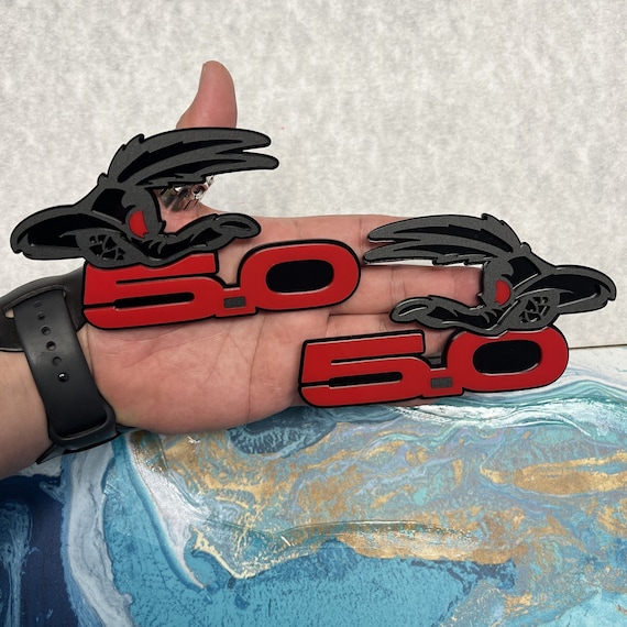 Coyote Blackout Fender Badges – 2-Pack, Aggressive Angry Coyote Logo, Adhesive