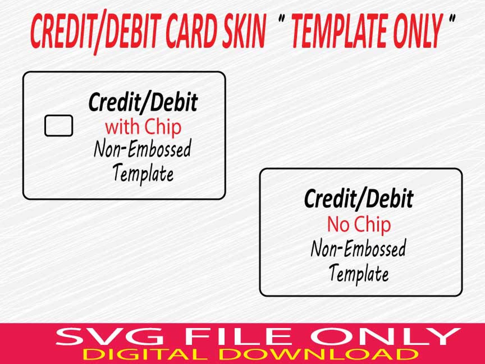 Credit debit Card Skin SVG Template Svg Cut Files For Vinyl Etsy UK