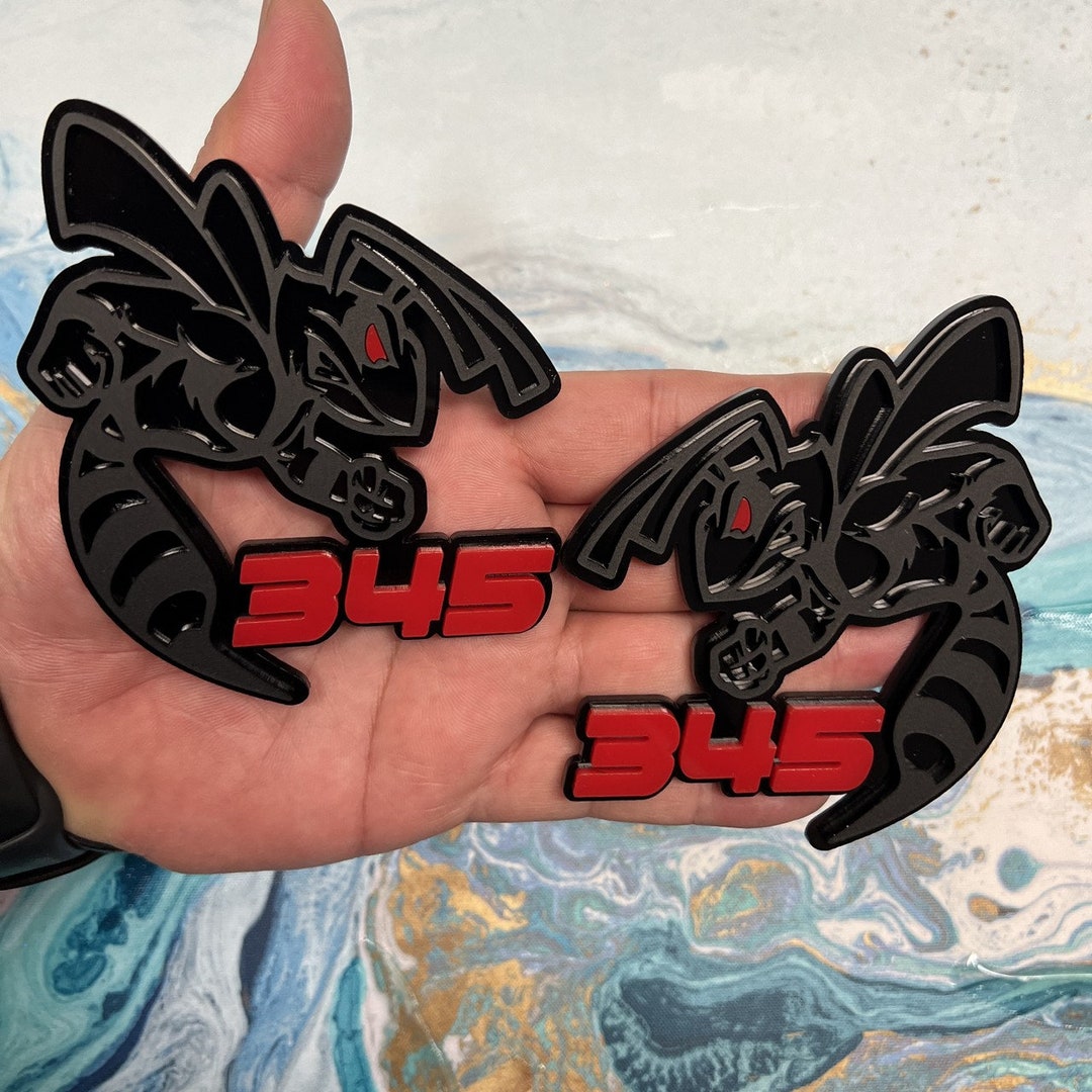 Fender Badges Emblem Bee Black Out Red Numbers W/ Red Eye 2