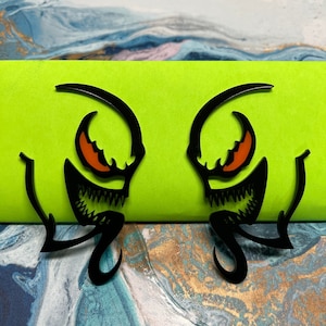 Fender Badges Emblem Venomous Venom with ORANGE EYE | 2 BADGES | Angry Aggressive