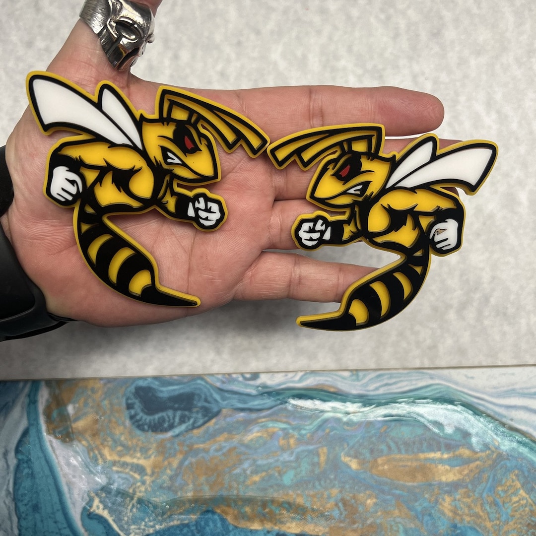 Fender Badges Bee Emblem Wings W/ Red Eye 2 BADGES Angry