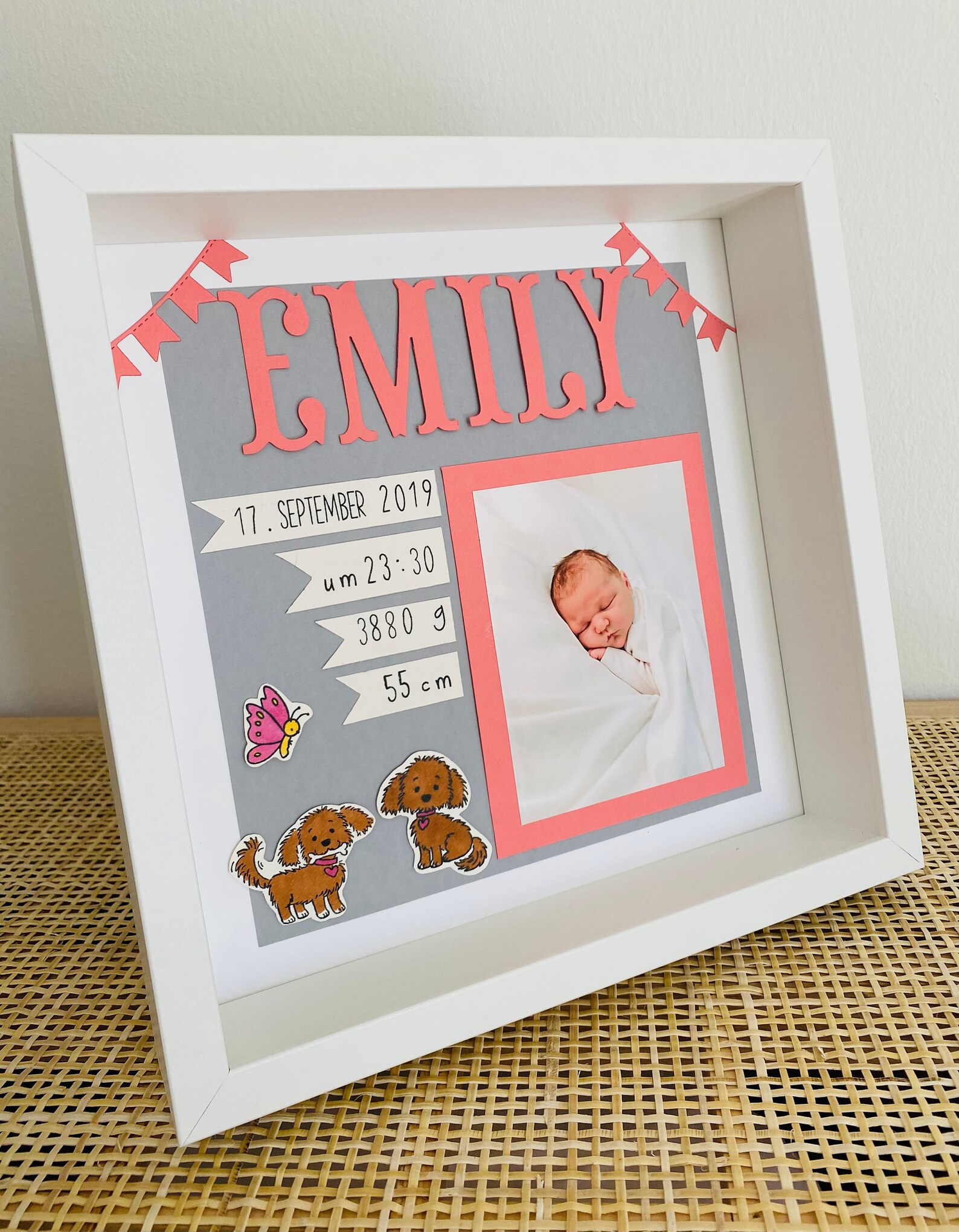 Gift birth in framebabypersonalizedbaby framebaptism gift Etsy