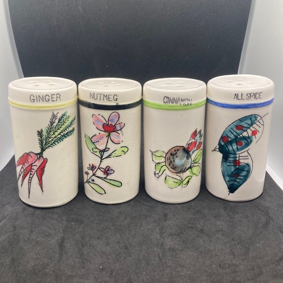 Vintage Collection of Spice Shakers ginger Nutmeg Cinnamon Etsy