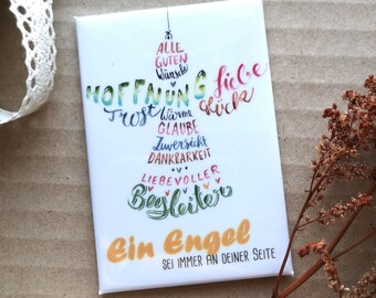 Handlettering Engel Magnet Geschenk zur Kommunion oder Konfirmation Engel