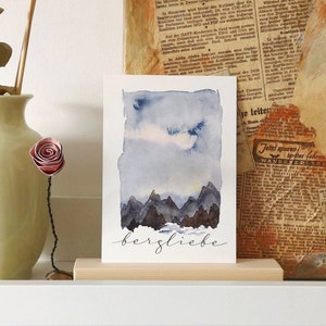 Art print card postcard mountain love