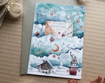 Adventskalender Postkarte positive Affirmationen für Erwachsene