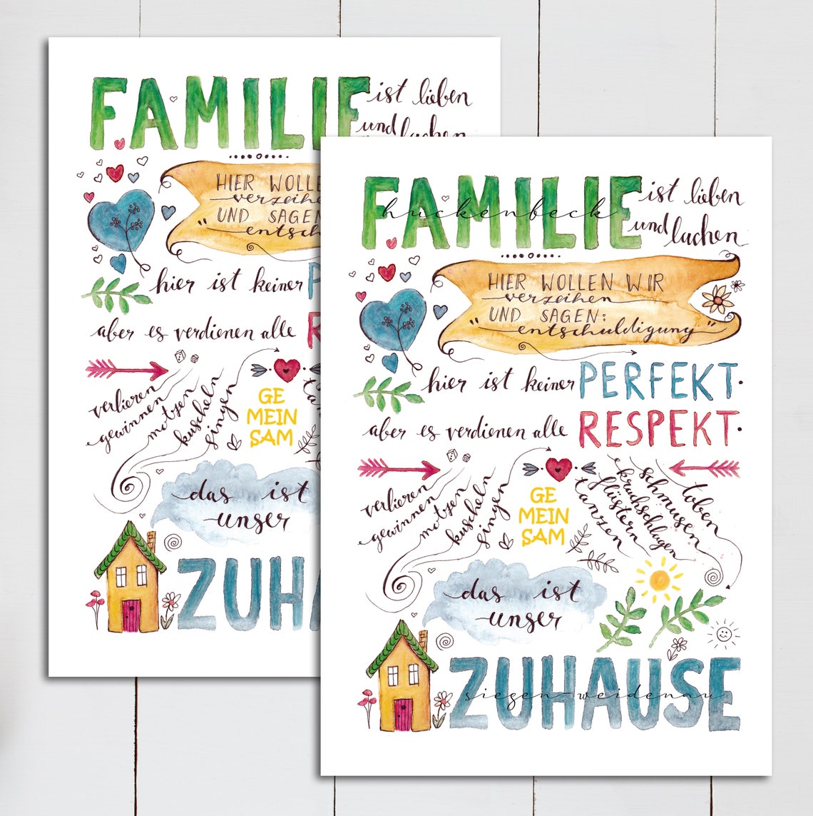 Familie Zuhause personalisiert Poster Kunstdruck Etsy.de