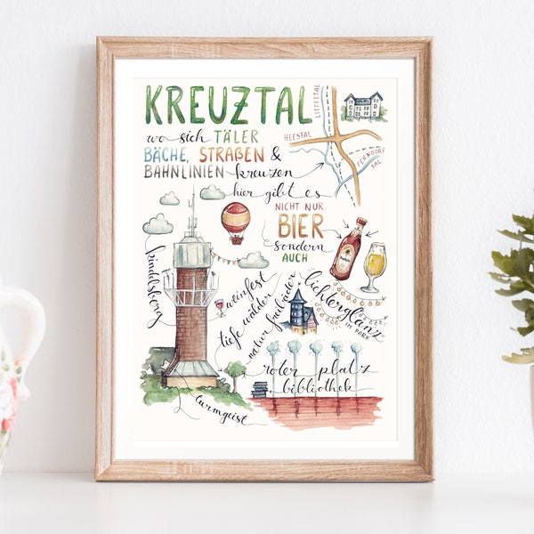 Poster Stadt Kreuztal Kunstdruck